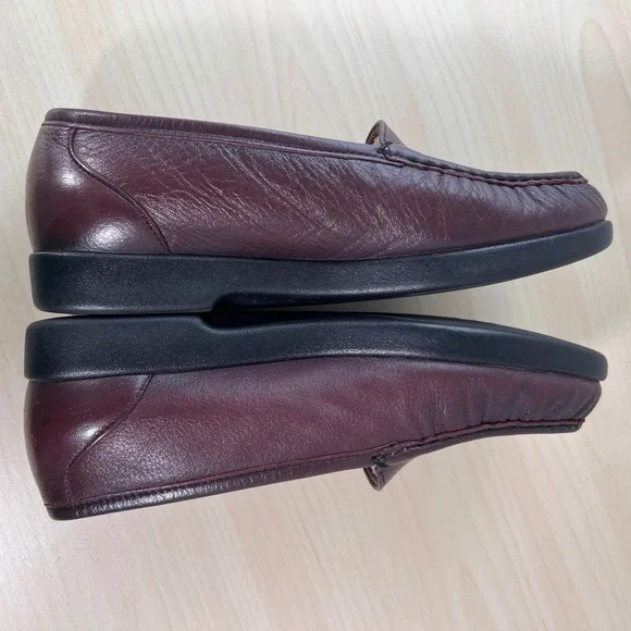 SAS Tripad Comfort Loafers Womens 7.5 WW Burgundy Leather Slip On Shoes - Picture 5 of 9